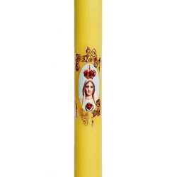 Świeca gromnica żółta Matka Boska Fatimska 30 cm